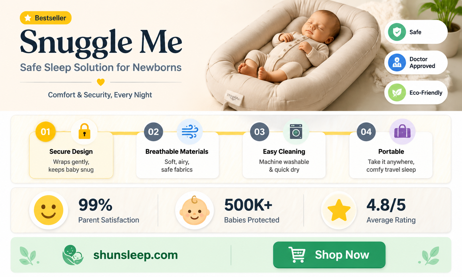 can a newborn sleep in a snuggle me