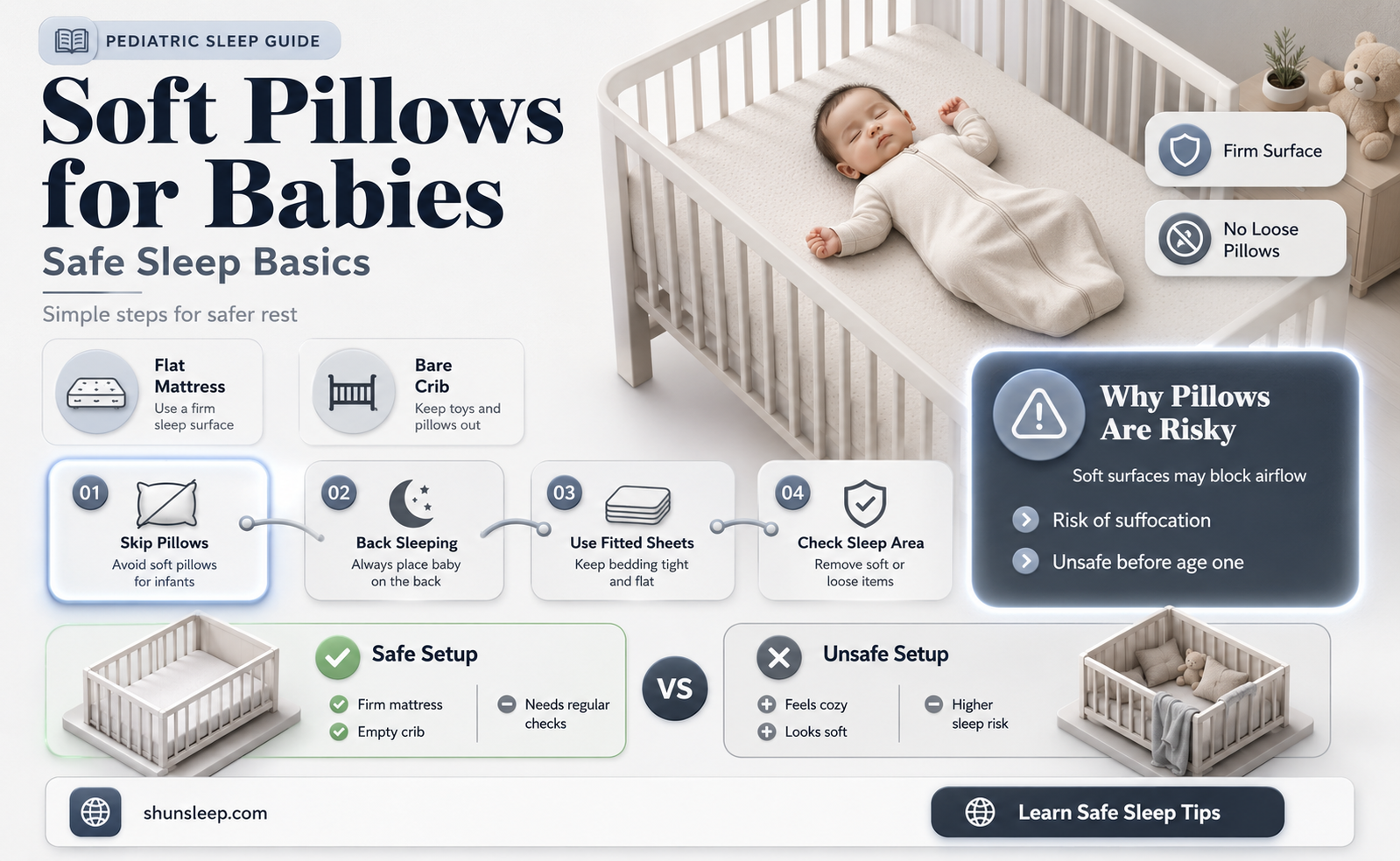 can babies sleep on soft pillows