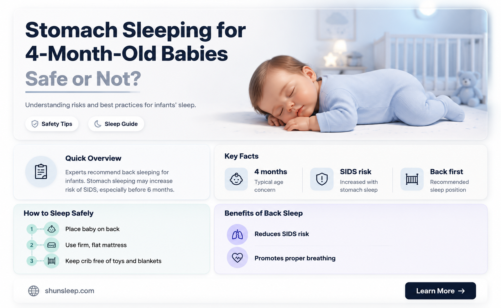 can a 4 month old sleep on stomach