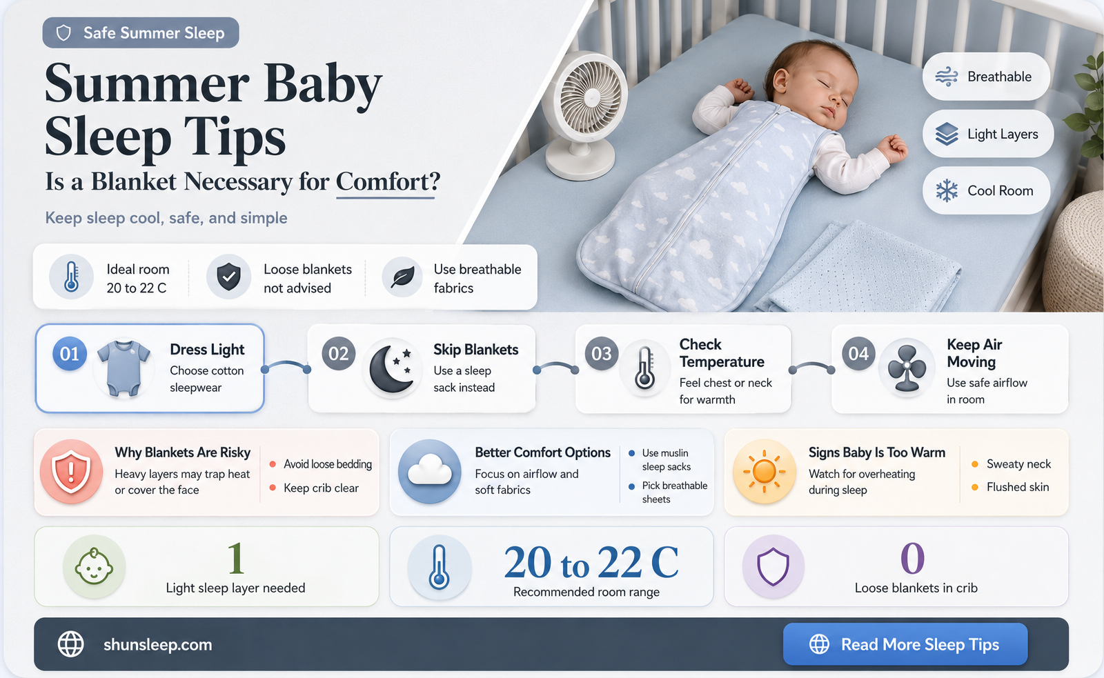 can baby sleep without blanket in summer