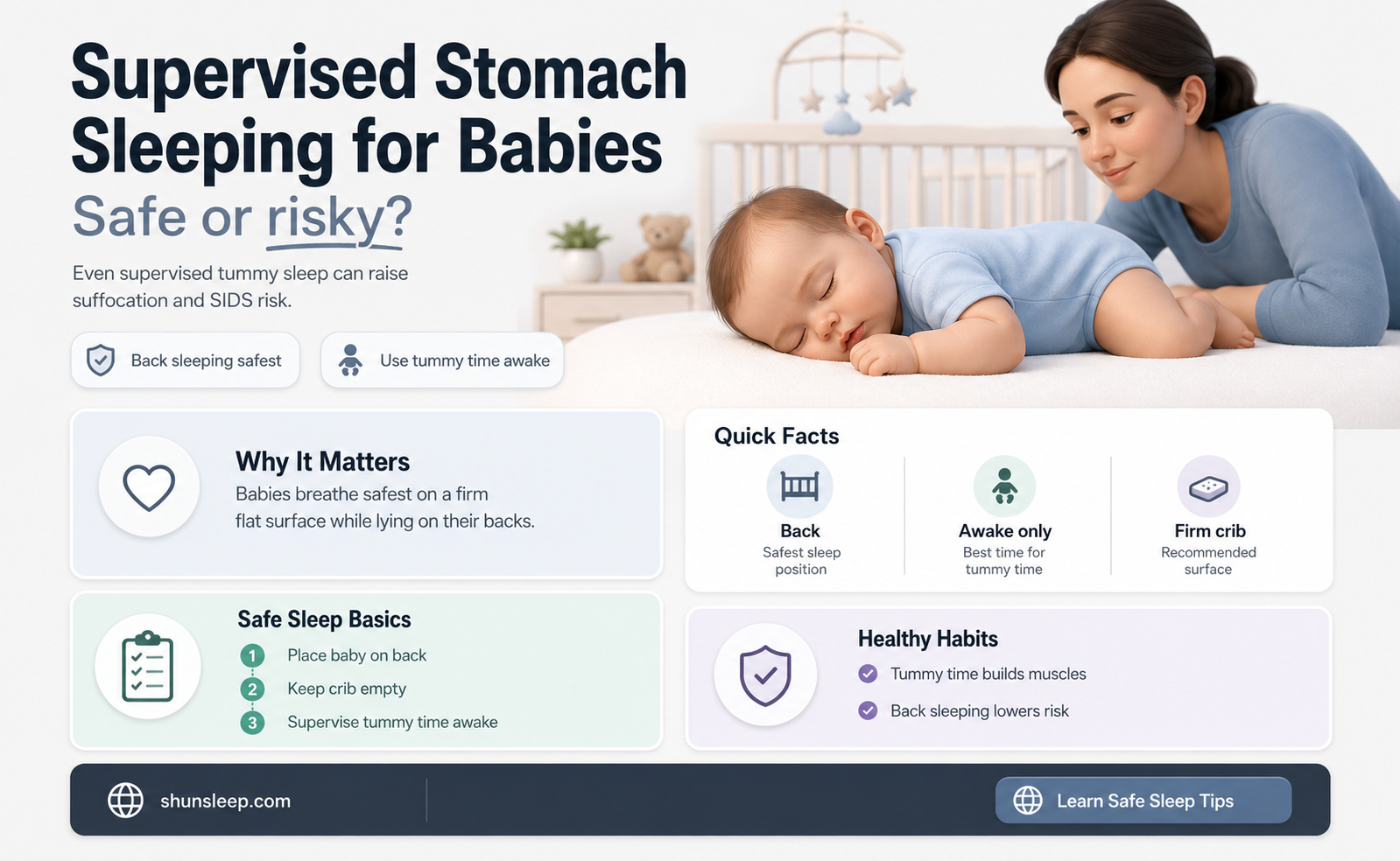 can babies sleep on stomach supervised