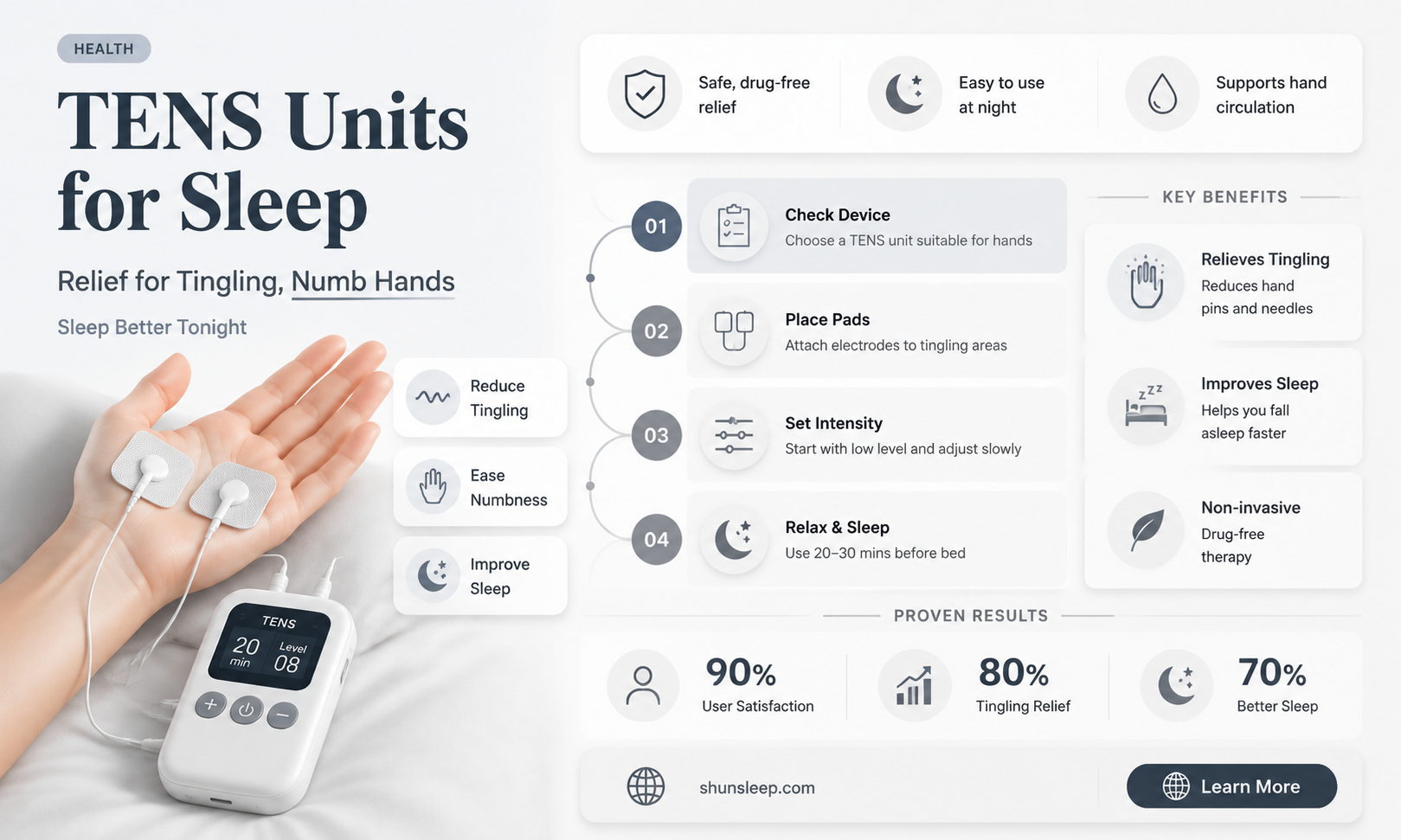 can a tens unit help sleeping hands