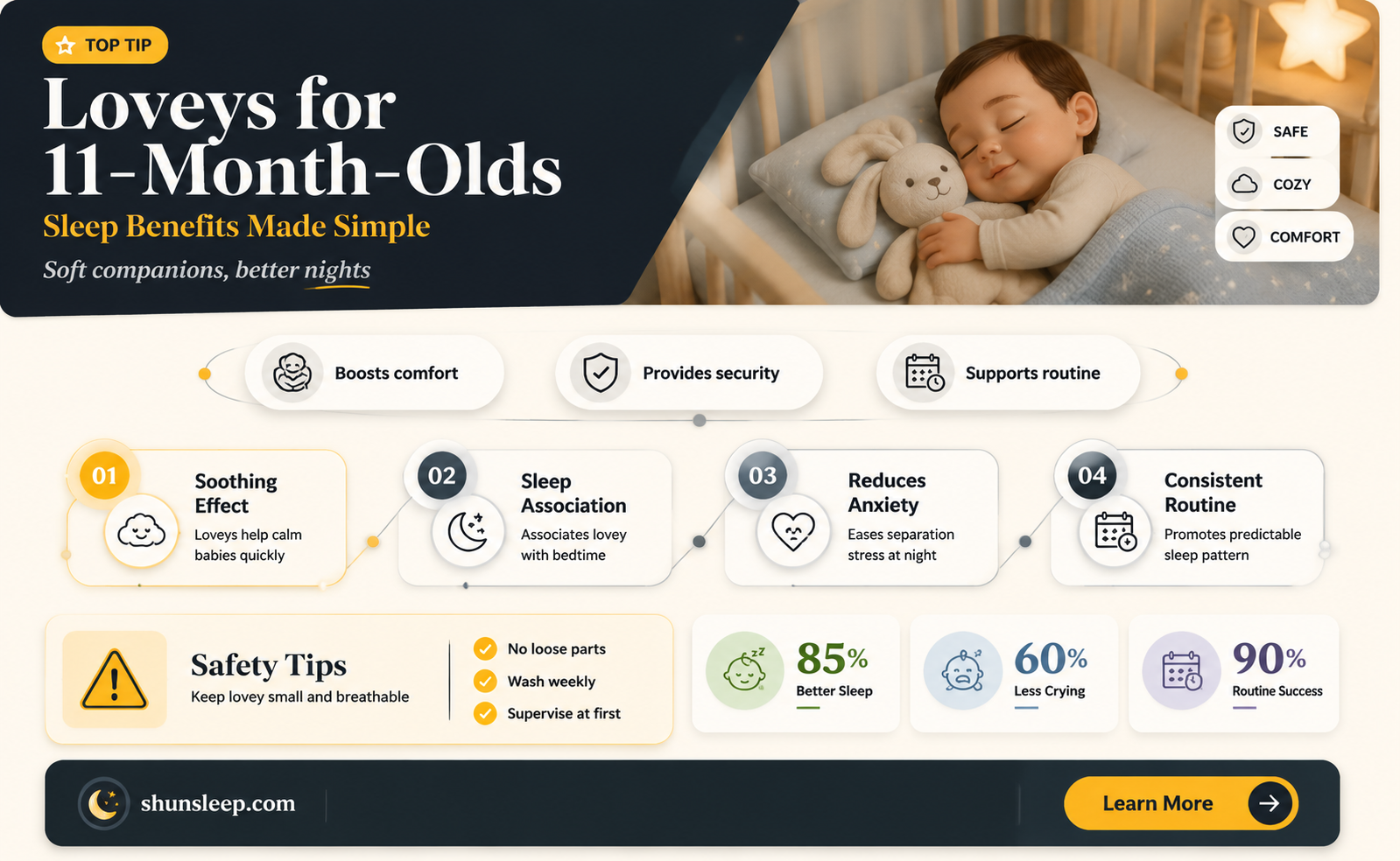 can an 11 month old sleep with a lovey