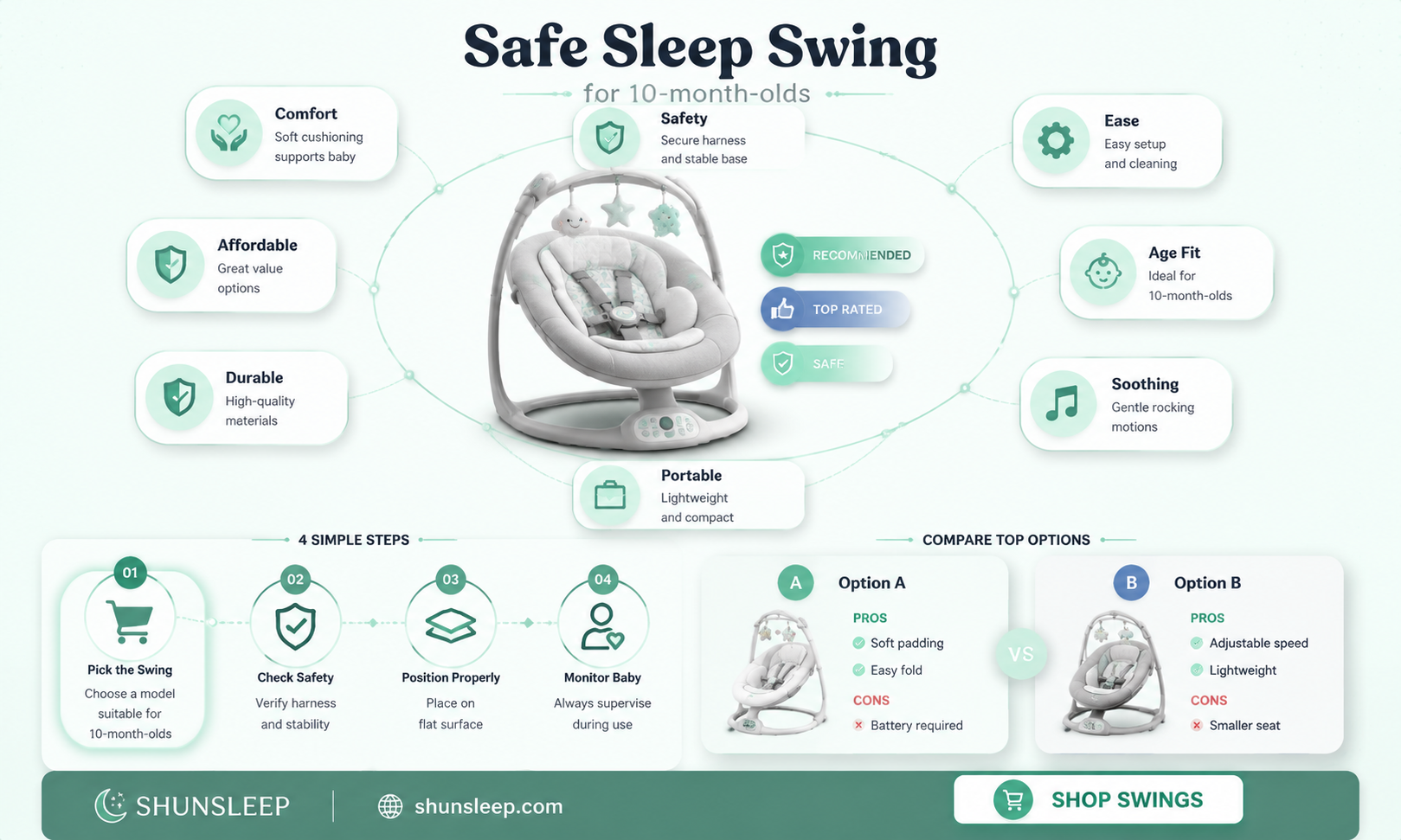 can 10 month old sleep in swing
