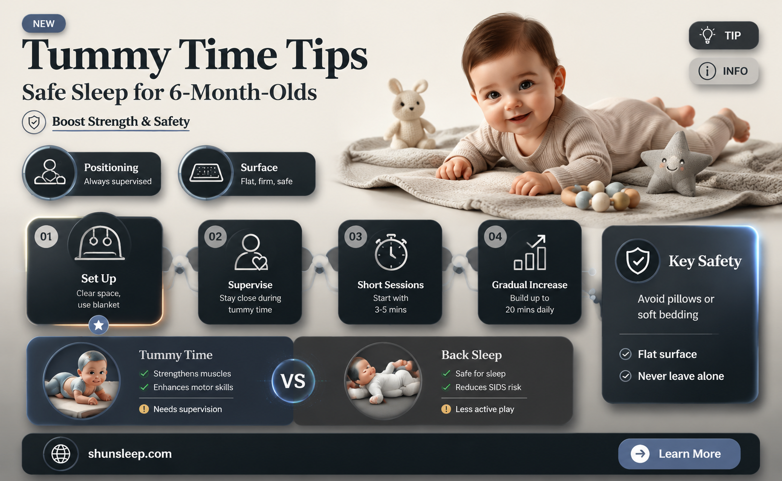 can 6 month olds sleep on their tummy