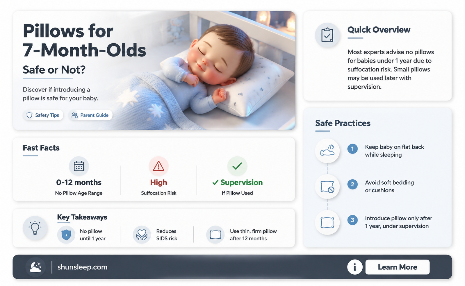 can a 7 month old sleep with a pillow