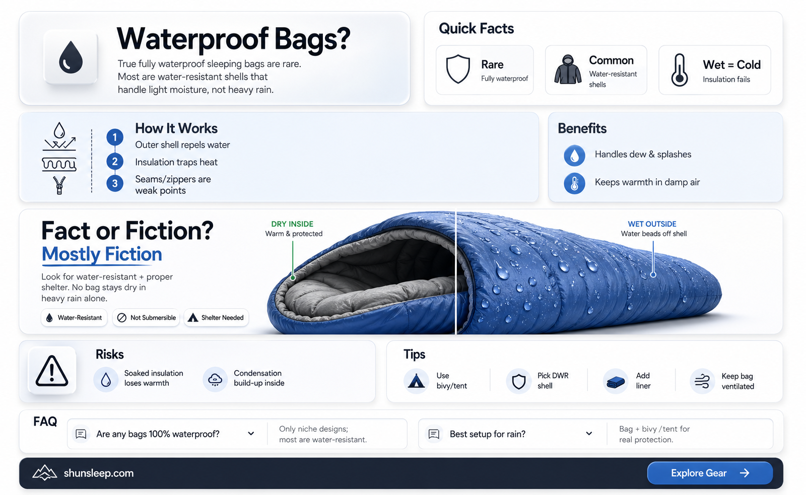 are all sleeping bags water resistant