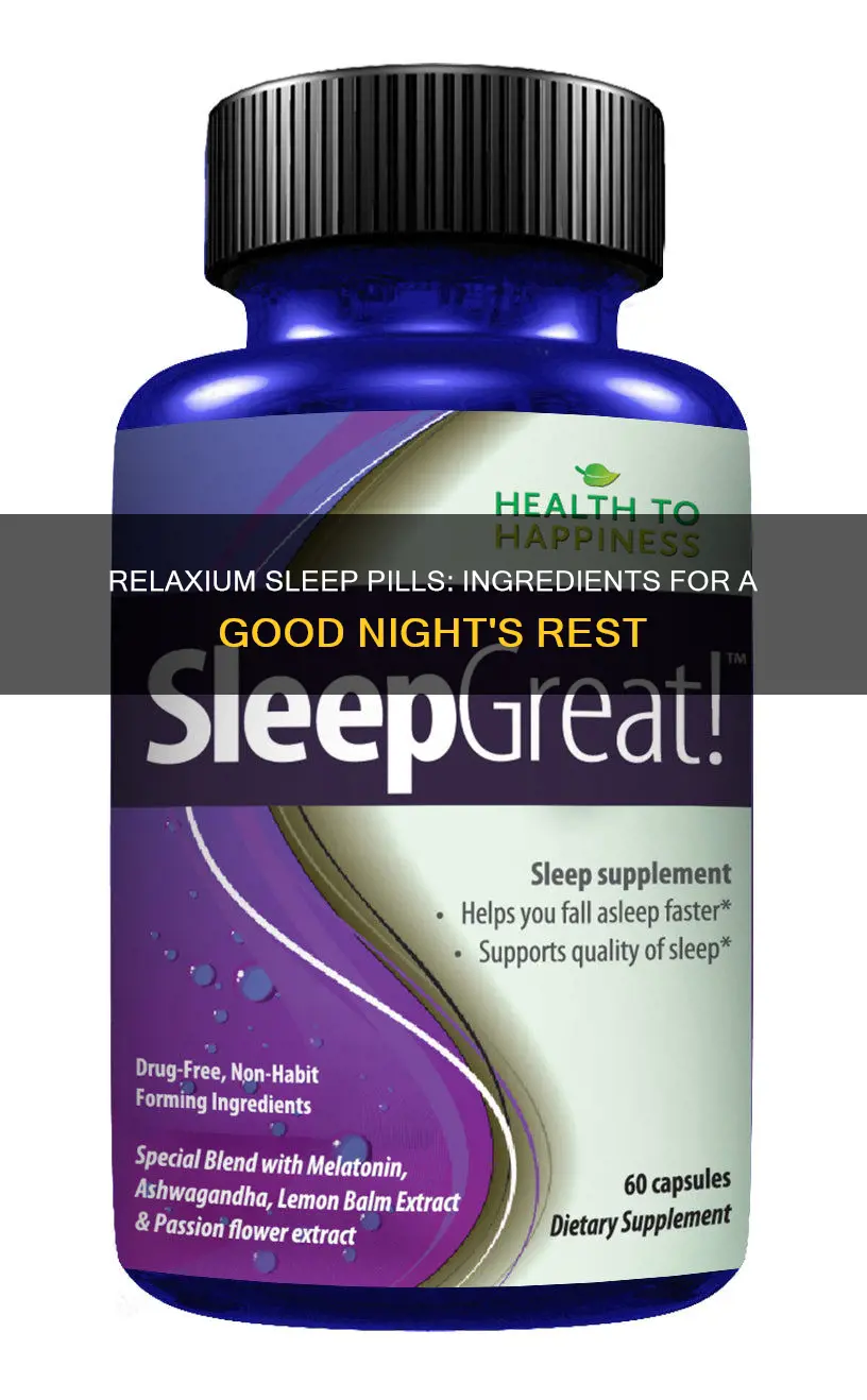 what are the ingredients in relaxium sleep pills