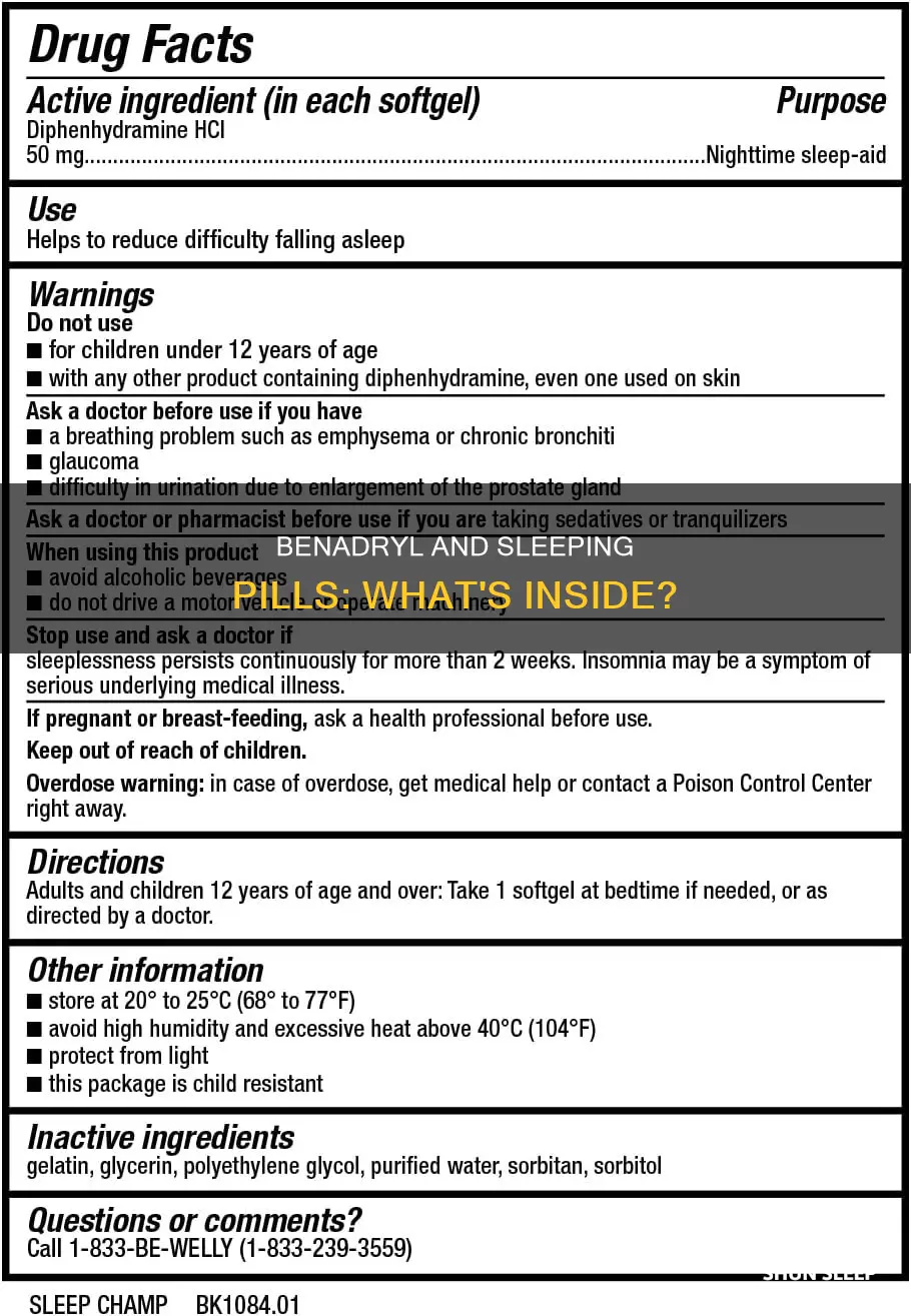 what ca benadryl and sleeping pills contain