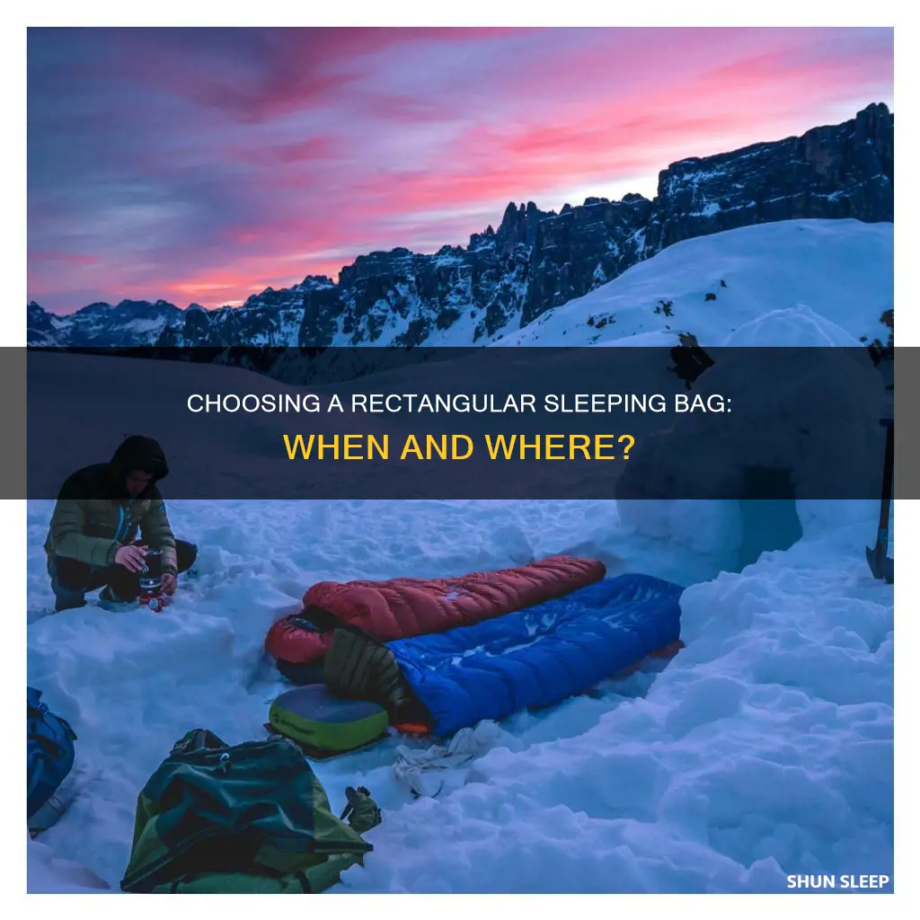 what conditions would you use a rectagular sleeping bag