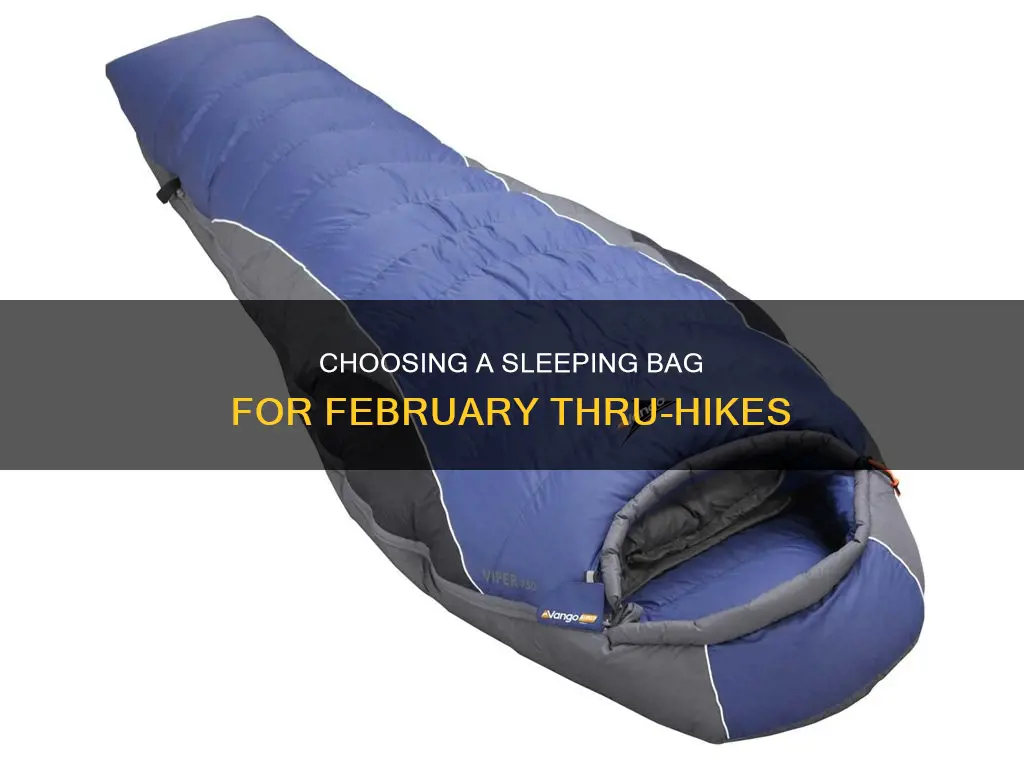 what degree sleeping bag february at thru hike