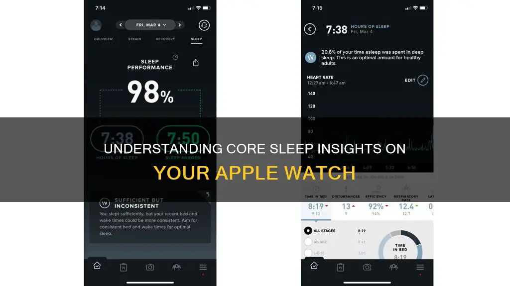 what does core sleep mean on apple watch