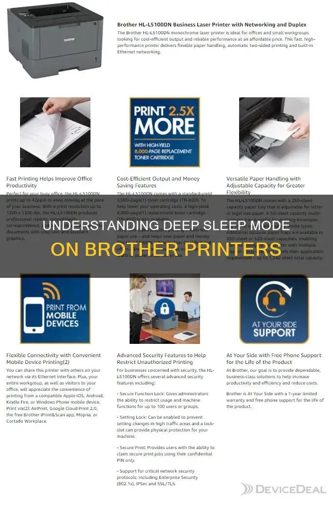 what does deep sleep mean on a brother printer