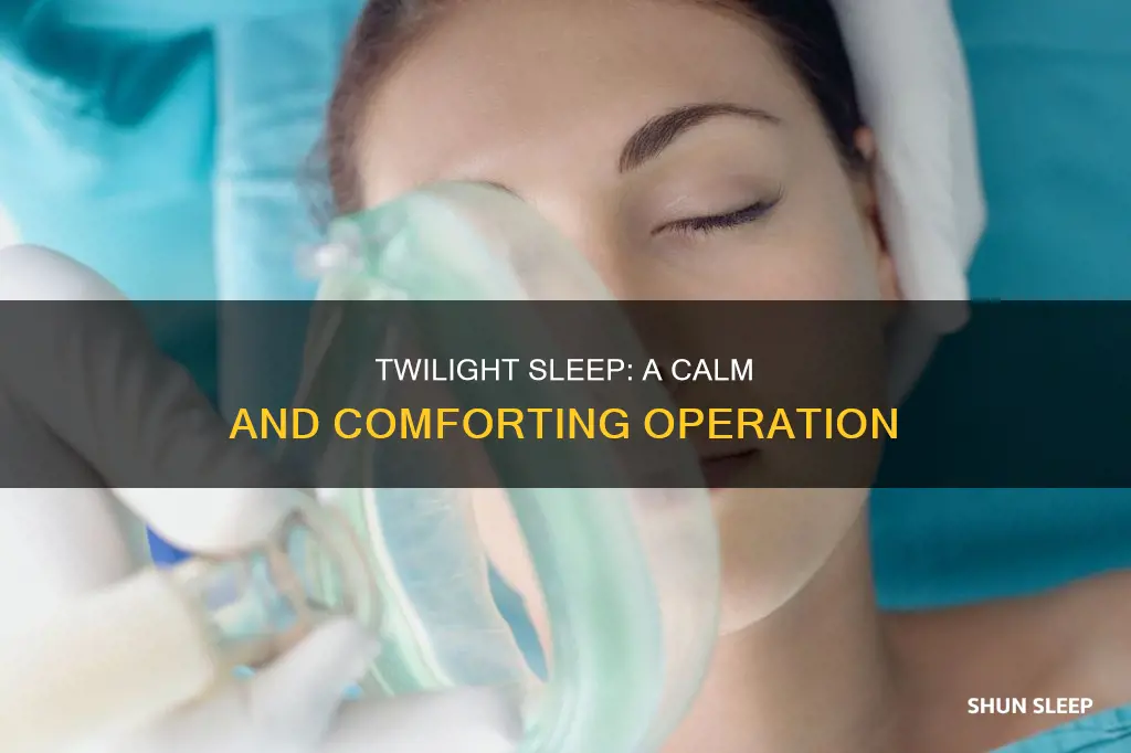 what does it mean twilight sleep for operation