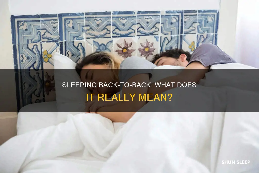 what does it mean when couples sleep back to back
