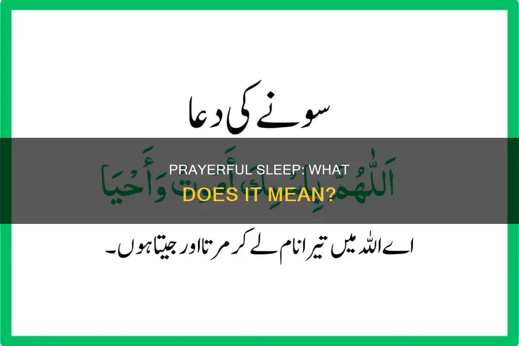 what does it mean when you pray in your sleep