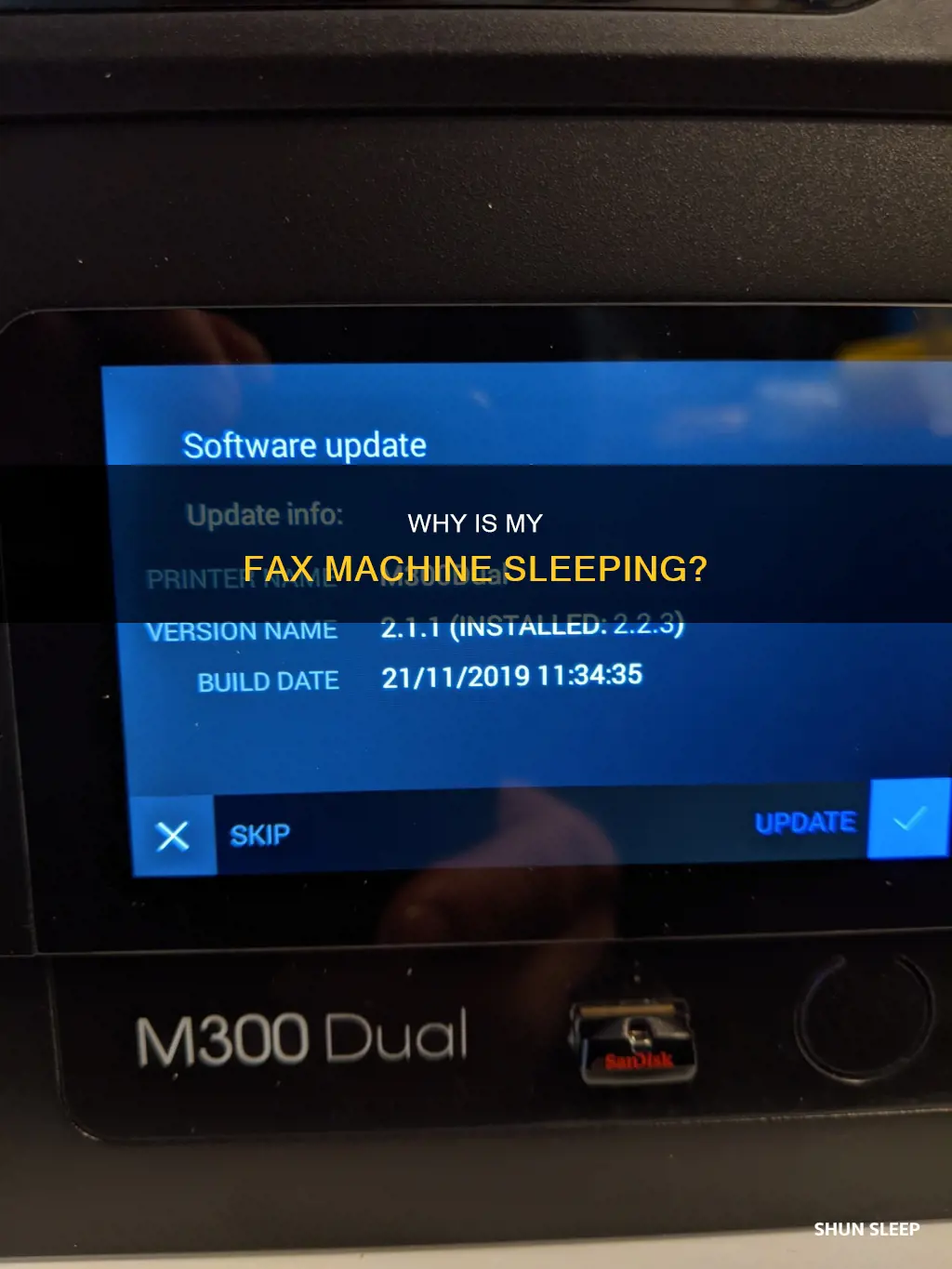 what does it mean when your fax machine is sleep