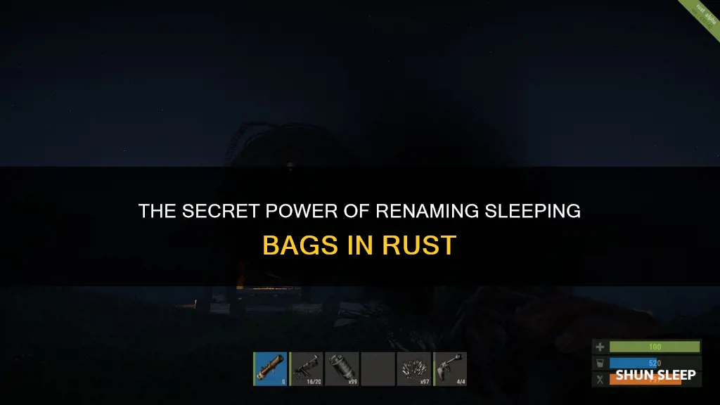 what does renaming a sleeping bag do in rust