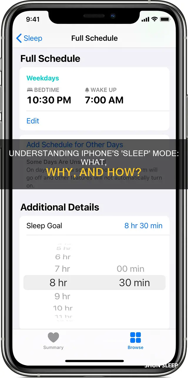 what does sleep on iphone mean