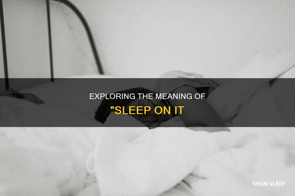 what does sleep on it mean