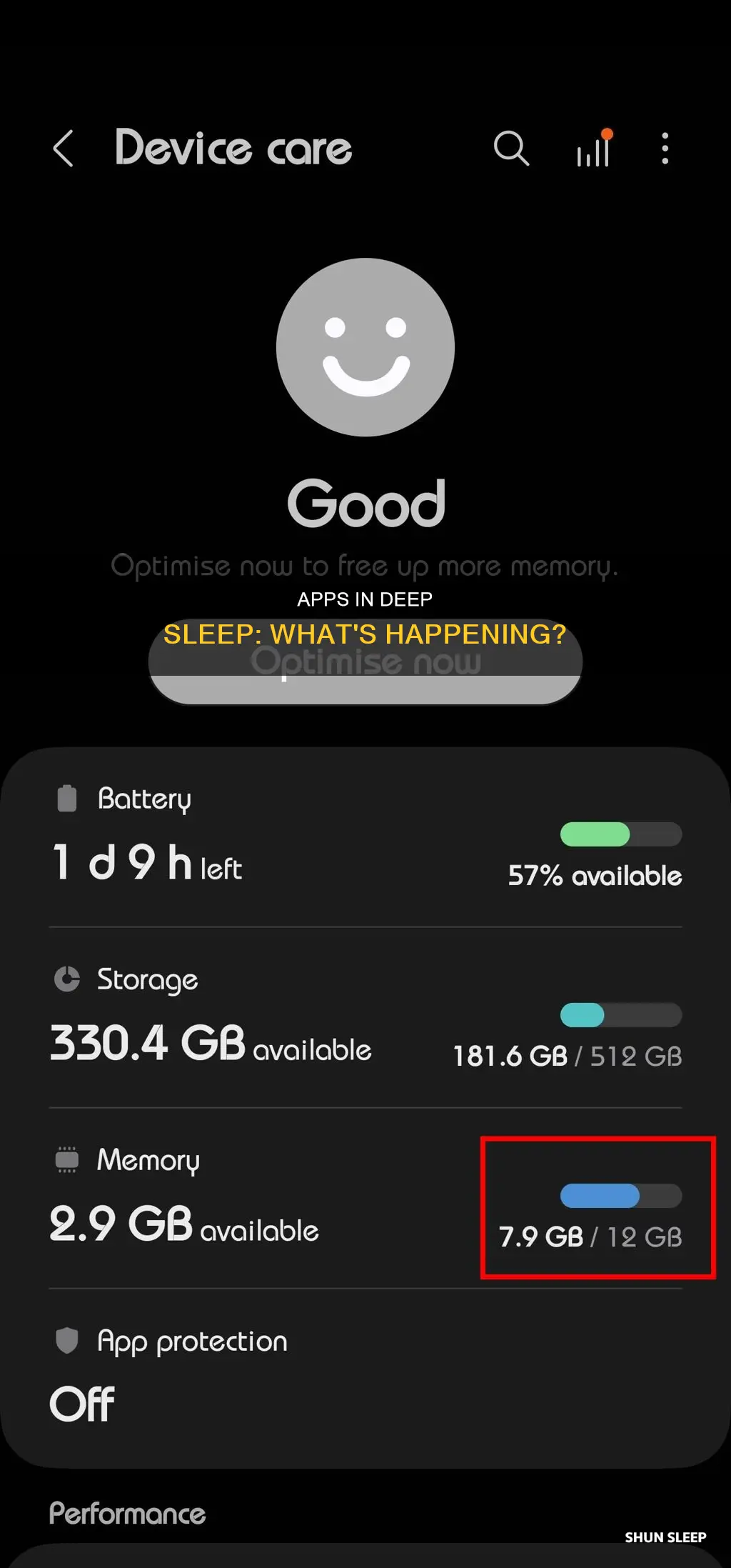 what happens when an app is in deep sleep