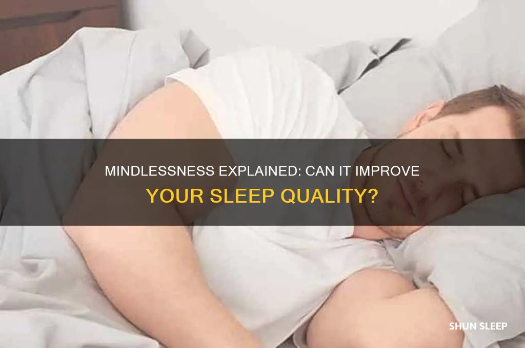 what is mindlessness can it help you sleep with