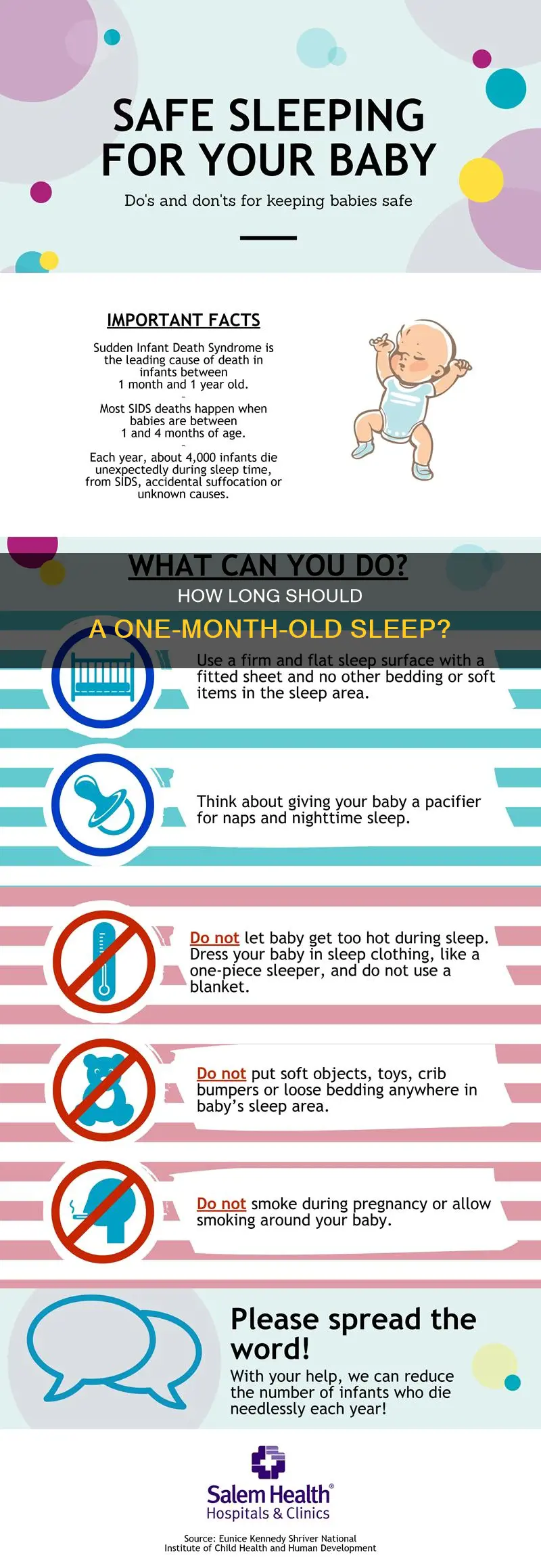 what is the longest a 1 month old should sleep