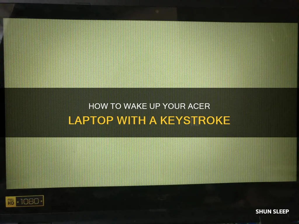 what key stroke wakes a sleeping acer laptop