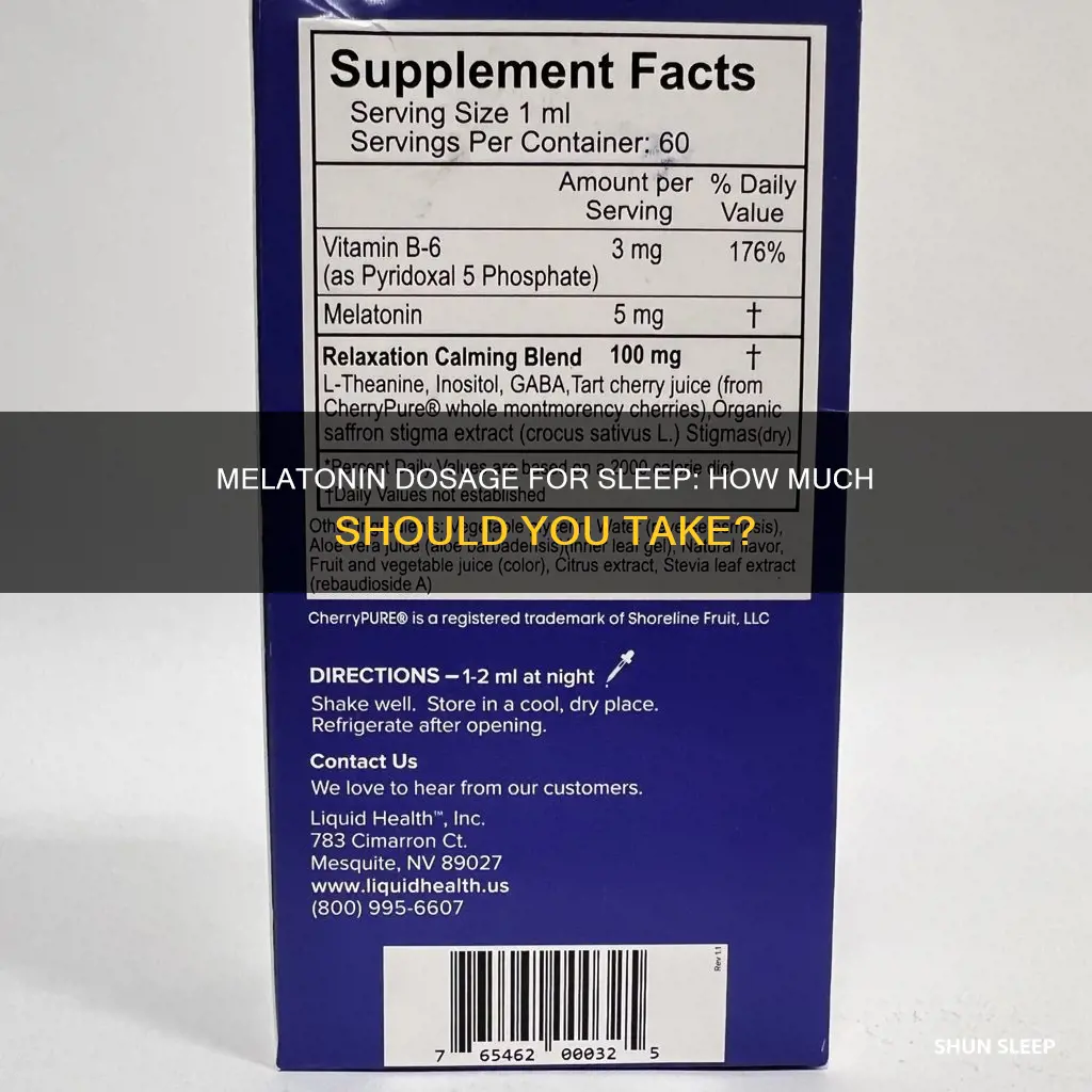 what mg of melatonin to take for sleep aid