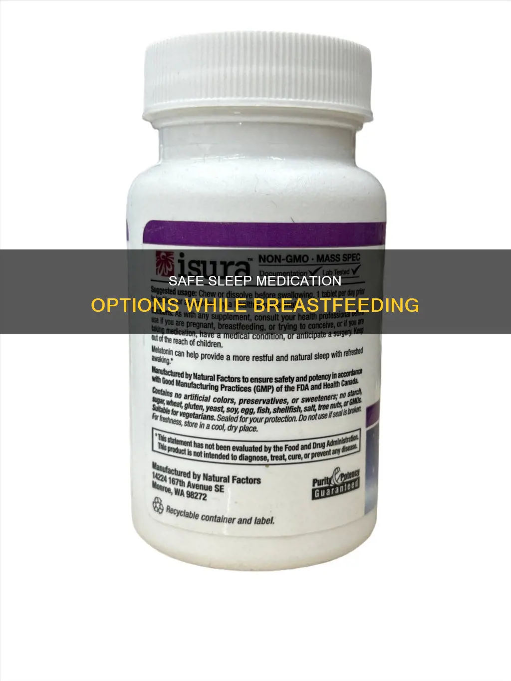 what sleeping medicine can i take while breastfeeding