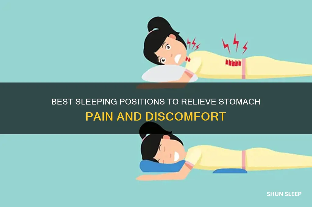 what sleeping position helps with stomach pain