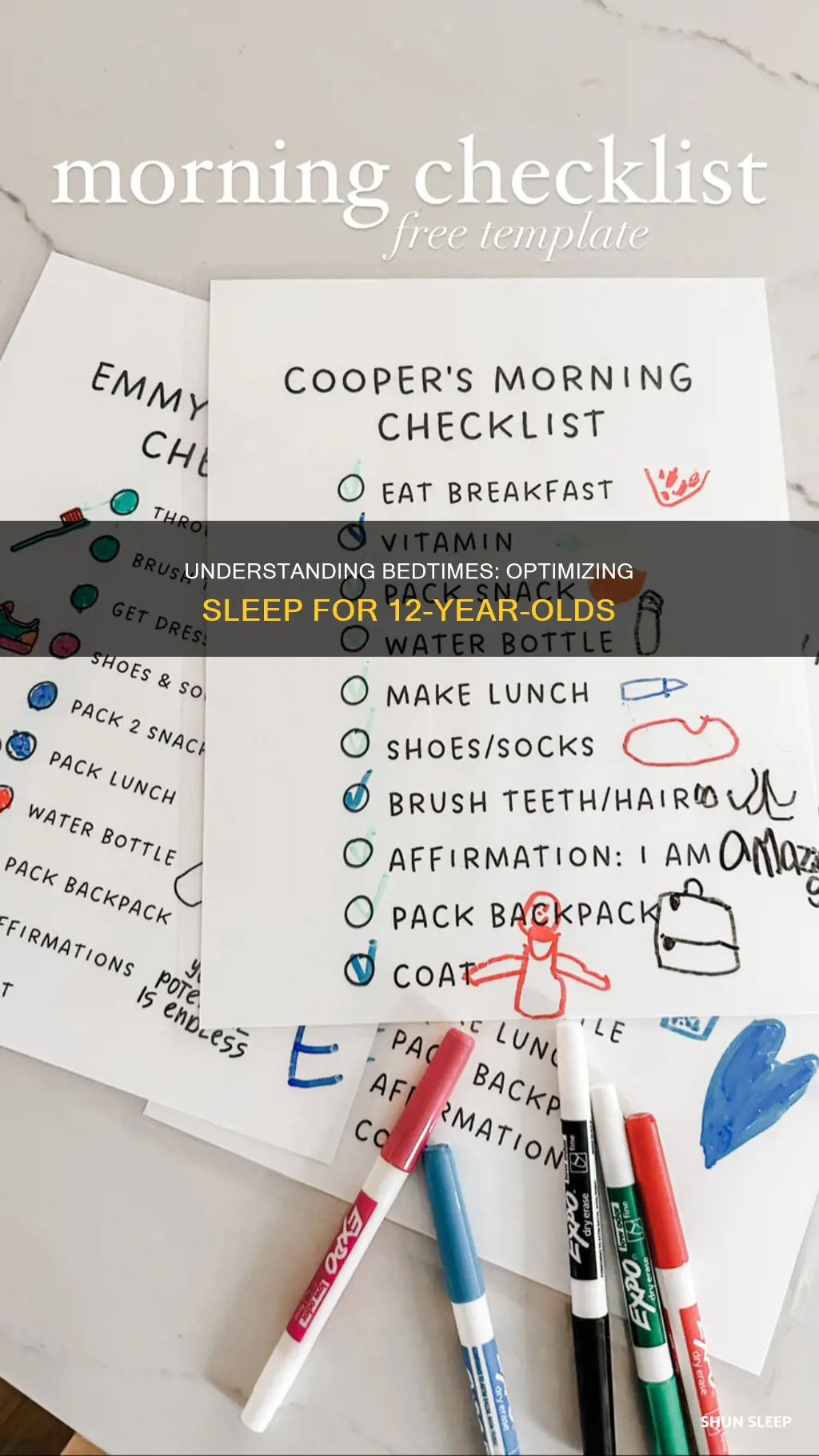 what time should 12 year olds sleep