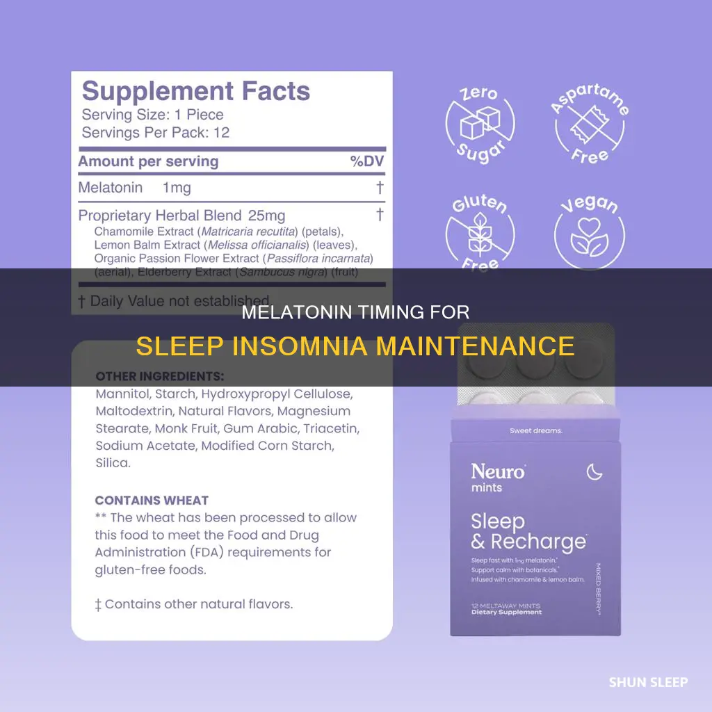 what time take melatonin for sleep maintenance insomnia