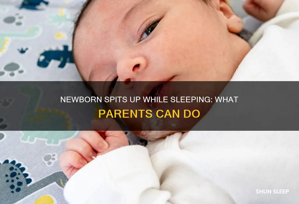 what to do if newborn spits up while sleeping