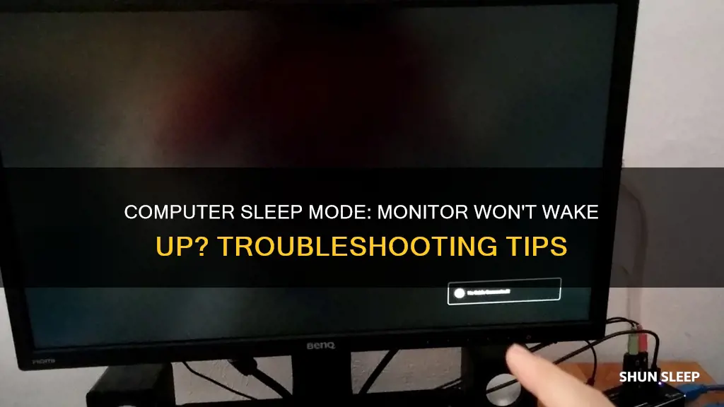 when computer goes to sleep monitor won wake up