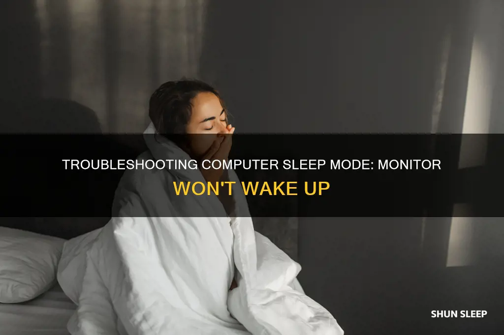 when computer goes to sleep monitor won wake up