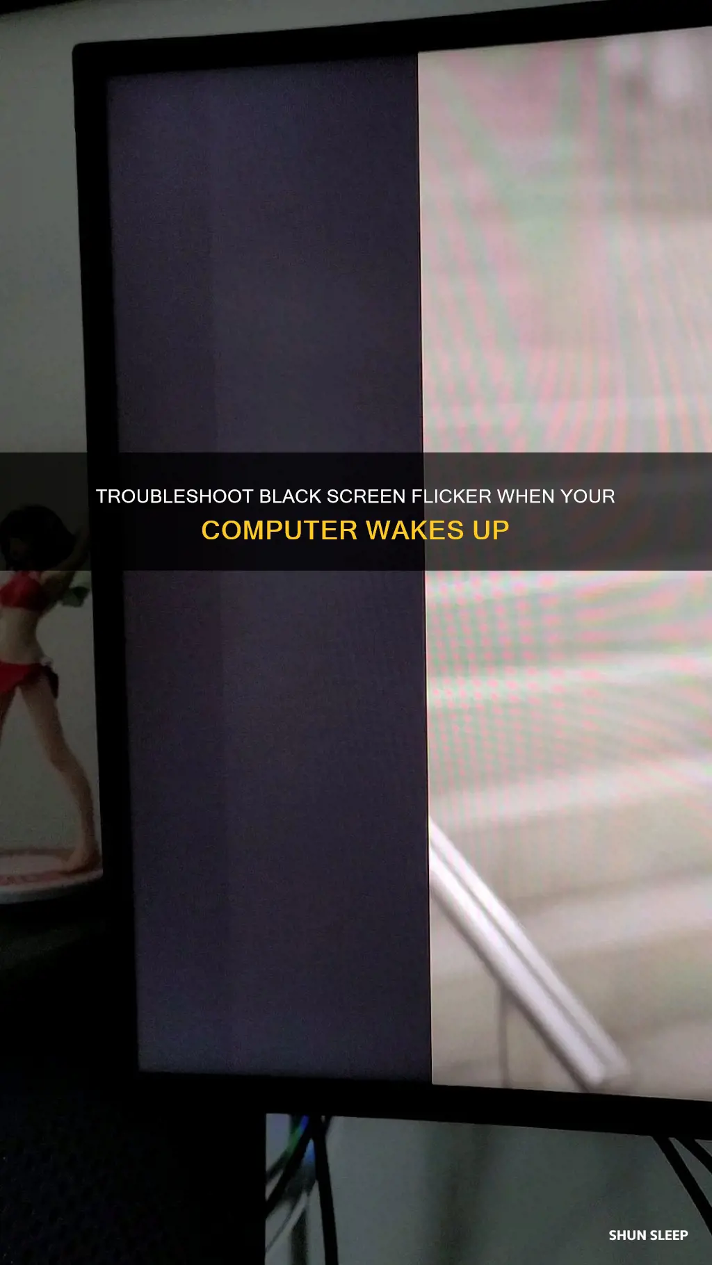 when computer wakes up from sleep black lficker