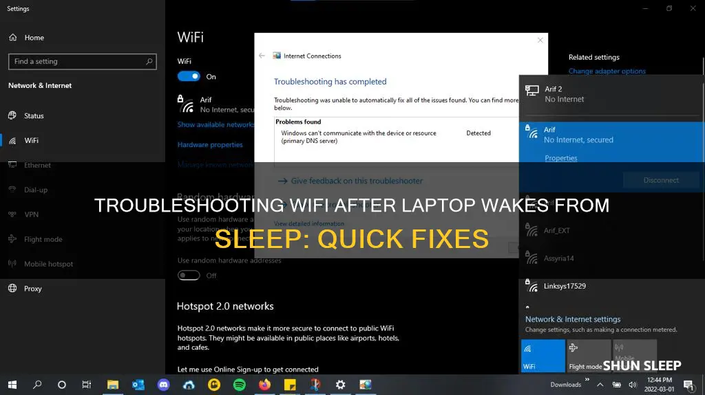 when laptop wakes from sleep wifi issues