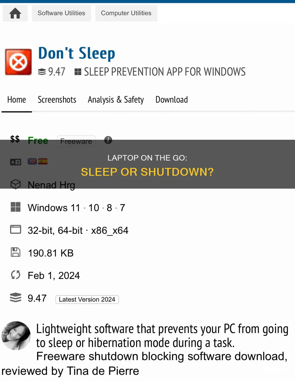 when my laptop travels should i use sleep or shutdown