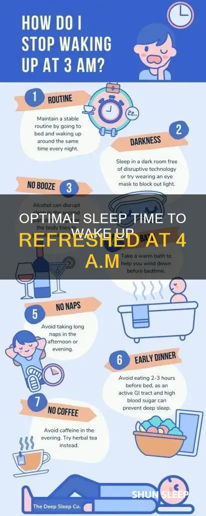 when should i sleep to wake up at 4