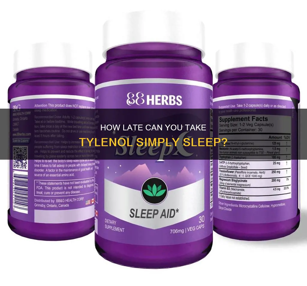 when should i take tylenol simply sleep