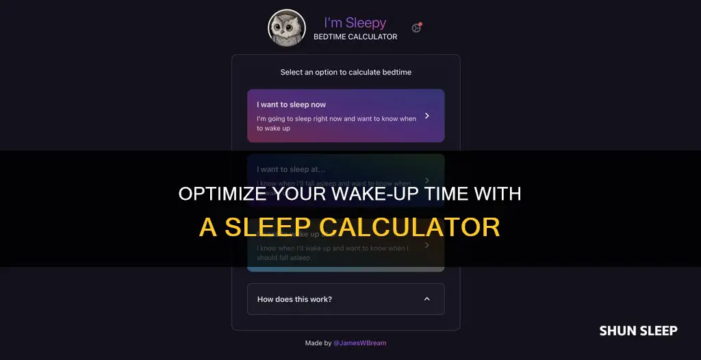when should i wake up sleep calculator