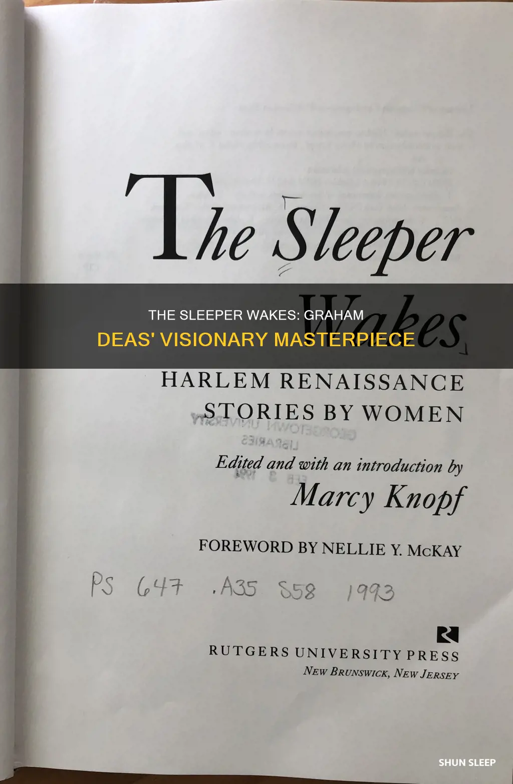 when the sleeper wakes is graham deas