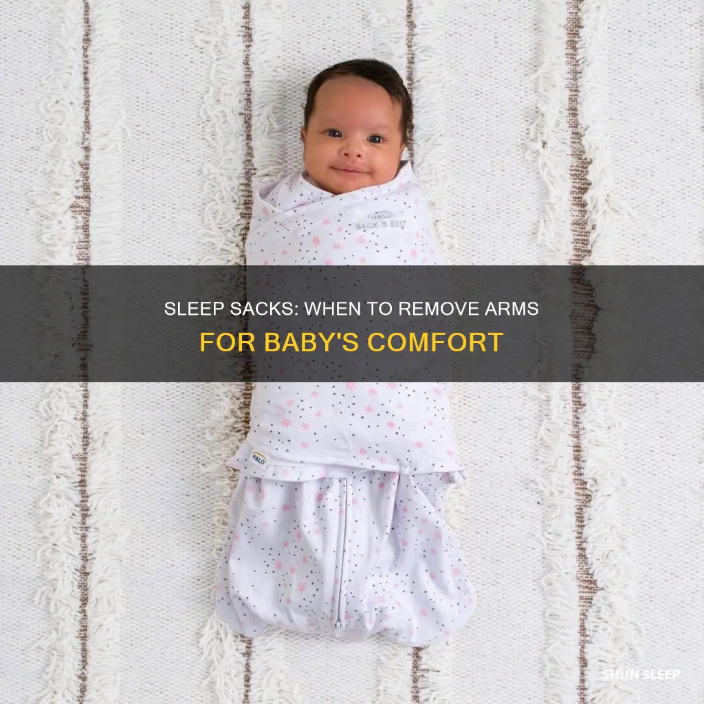 when to take arms out of sleep sack