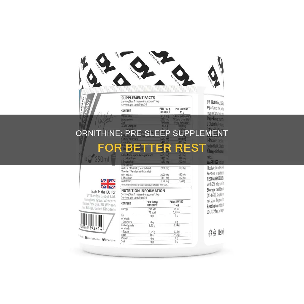 when to take ornithine fpr sleep