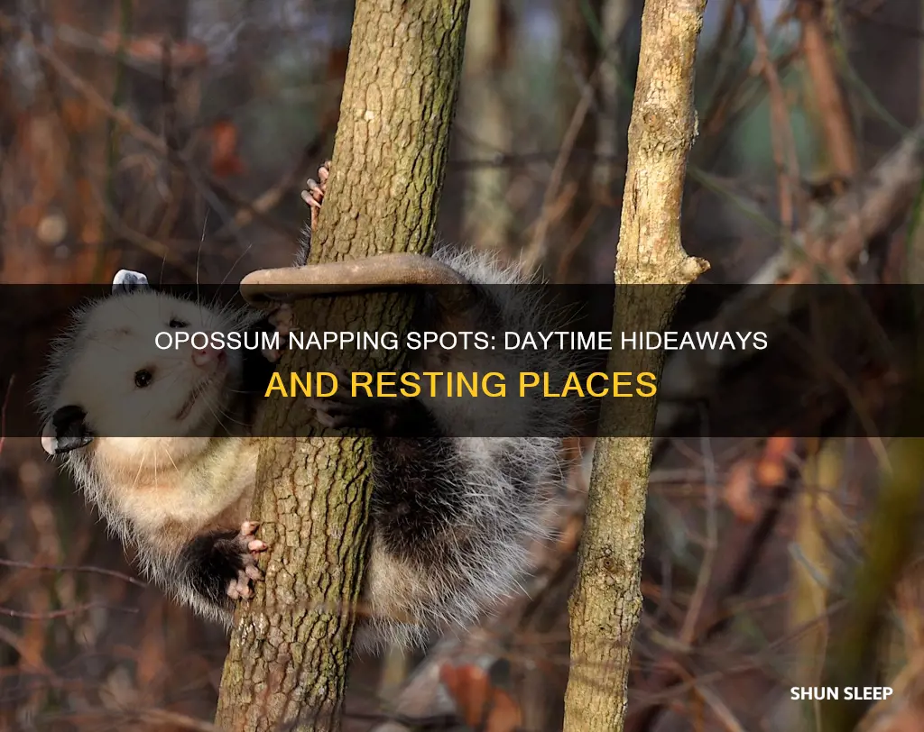 where do opossum sleep during the day