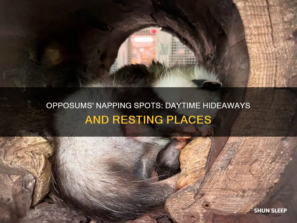 where do opposums sleep during the day