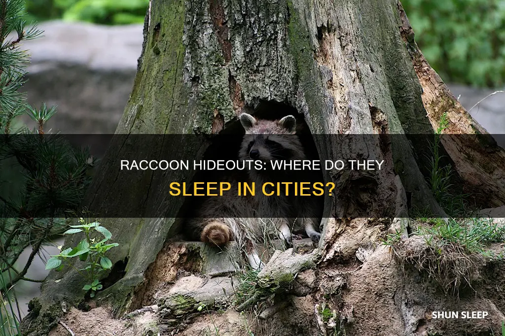 where do raccoons sleep during the day in the city