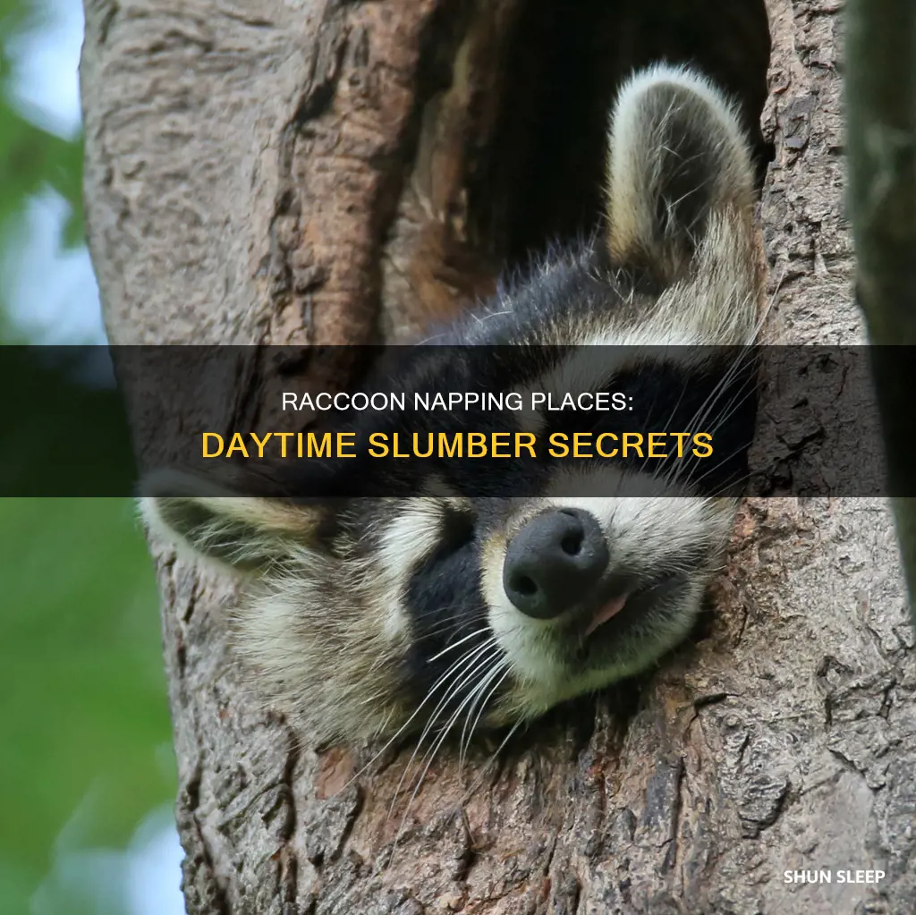 where do racoons sleep during day