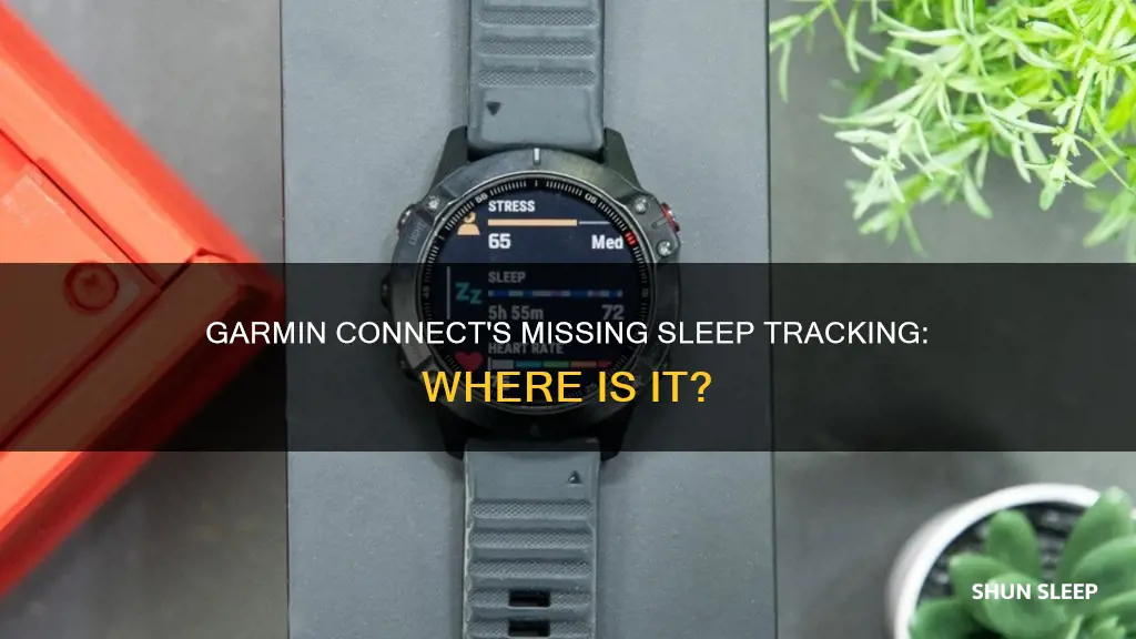 where is sleep tracking in garmin connect